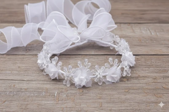 Transparentne zdobienia nadają całości elegancki połysk.