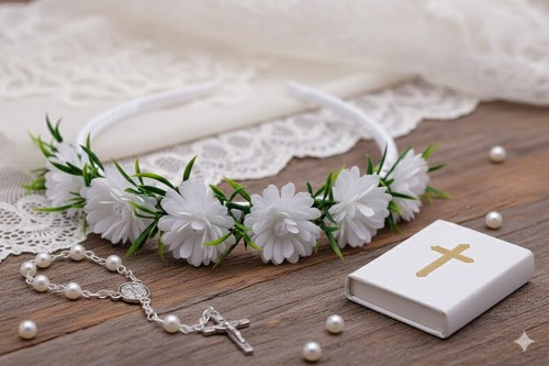 Delikatne białe kwiaty tworzą elegancką i lekką kompozycję.