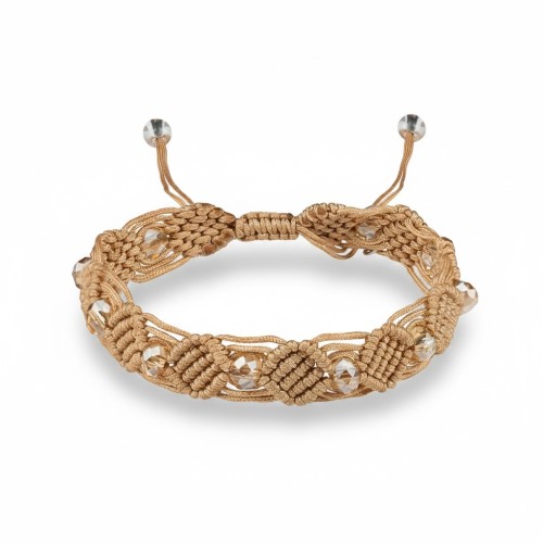 Bransoletka różańcowa wykonana z trwałego plecionego sznurka.