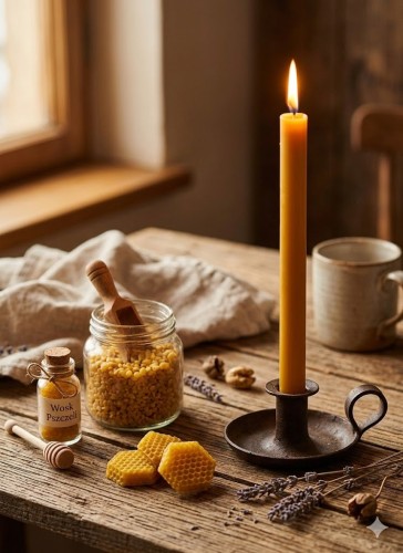 Świeca gromniczna woskowa 35 cm – świeca na Matki Bożej Gromnicznej