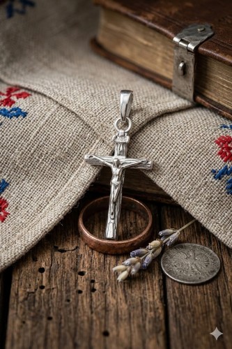 Niewielka zawieszka o wysokości około 2 cm.