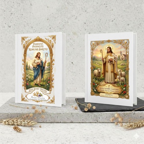 Biblia komunijna „Jezus Dobry Pasterz” – personalizacja Ink-Jet (2 wzory)