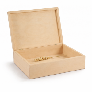 Drewniane pudełko na pamiątki 27,5 × 20,5 × 8 cm – kasetka z drewna lipowego