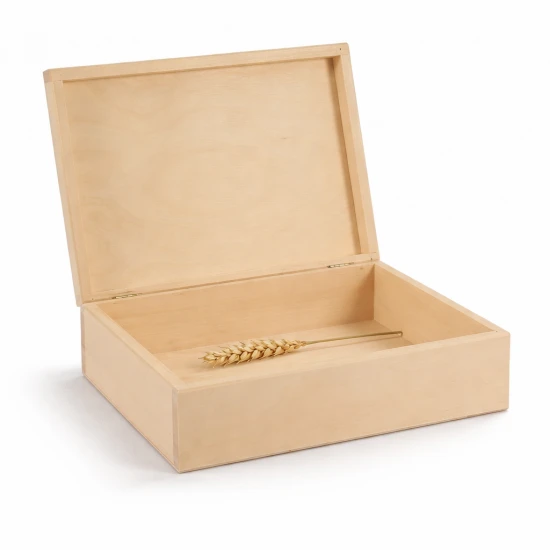 Drewniane pudełko na pamiątki 27,5 × 20,5 × 8 cm – kasetka z drewna lipowego