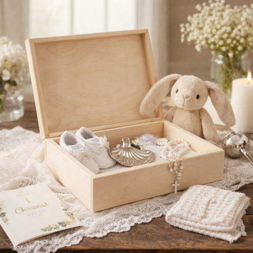 Drewniane pudełko na pamiątki 27,5 × 20,5 × 8 cm – kasetka z drewna lipowego