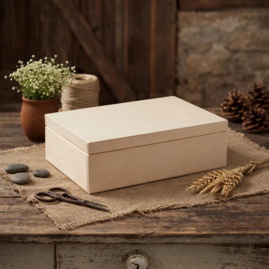 Drewniane pudełko na pamiątki 27,5 × 20,5 × 8 cm – kasetka z drewna lipowego