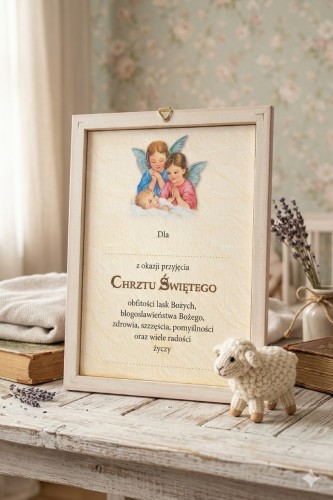Obrazek na Chrzest Święty do samodzielnego wypisania - 22 × 17 cm