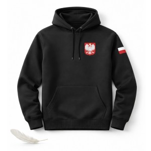 Bluza Orzeł Biały – czarna hoodie symbol narodowy