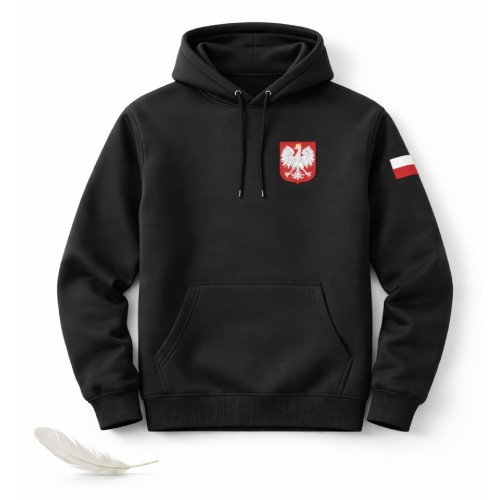 Bluza Orzeł Biały – czarna hoodie symbol narodowy