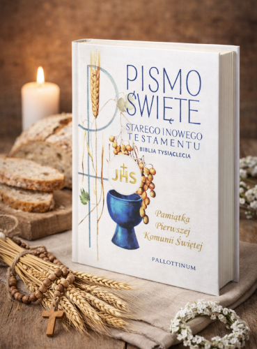 Biblia Tysiąclecia jako pamiątka I Komunii Świętej.