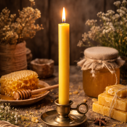 Cienka świeca o wysokości 22 cm.