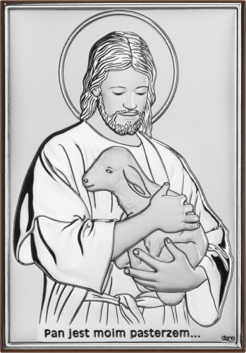 Obrazek srebrny - Pan jest moim pasterzem - 10x14