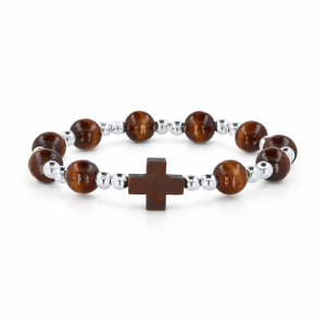 Bransoletka - dziesiątek różańca - 10 mm - ciemne drewno 