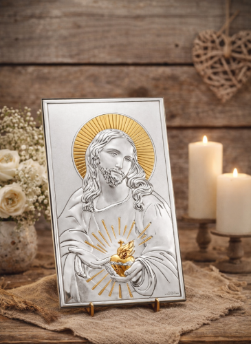 Elegancki obraz religijny wykonany w technologii MIRO-SILVER®.