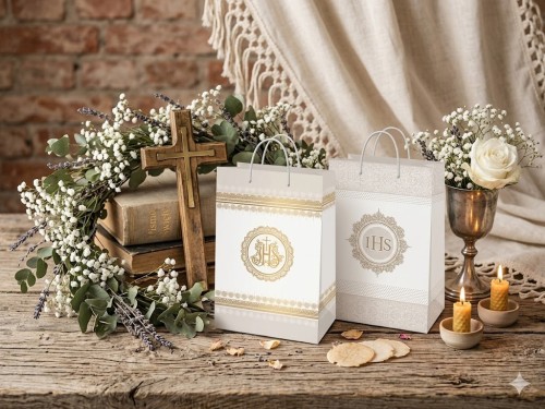 Elegancka torba z symbolem IHS.