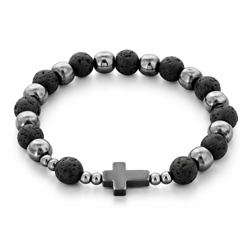 Bransoletka dziesiątek różańca z kamieni.