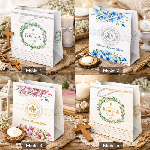 Opakowanie na większy prezent komunijny.