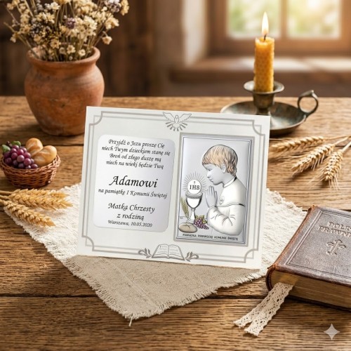 Panel komunijny DONO z grawerowaną tabliczką w cenie.