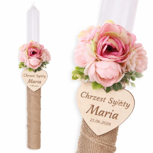 EKO świeca ♻ - zdobienie naturalne - Pamiątka Gromnica