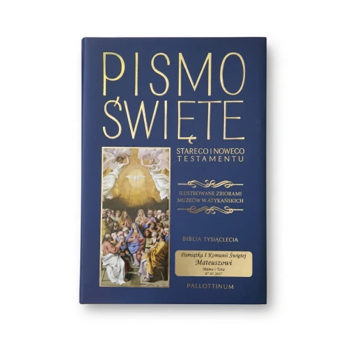 "Biblia Tysiąclecia" w eleganckiej GRANATOWEJ oprawie z grawerem