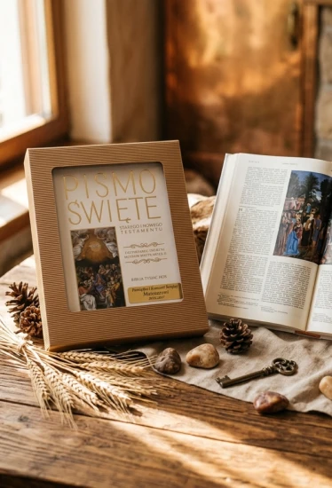 Biblia Tysiąclecia w eleganckiej BIAŁEJ oprawie z grawerem