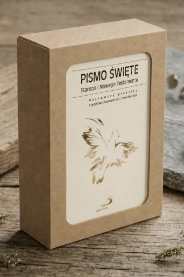Pismo Święte Starego i Nowego Testamentu w zestawie z pudełkiem z okienkiem
