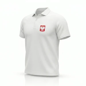 Biała koszulka POLO z Orłem Polskim – symbol narodowy