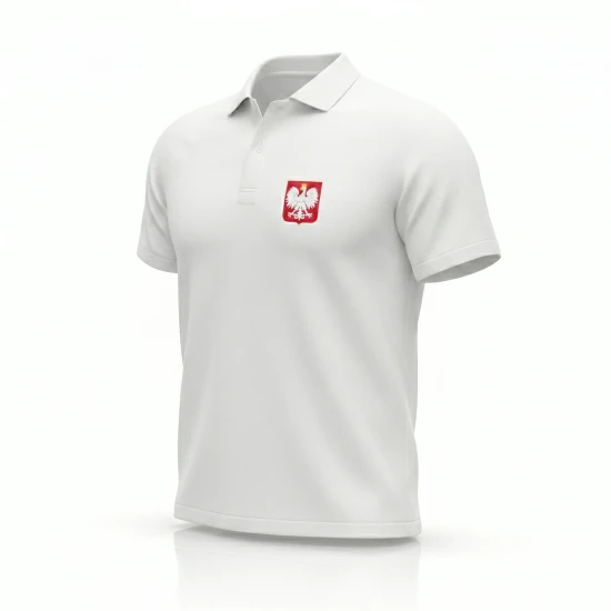 Biała koszulka POLO z Orłem Polskim – symbol narodowy