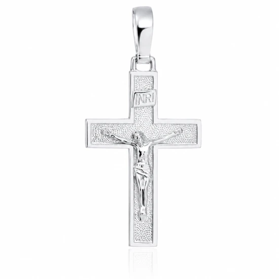Srebrny krzyż - próba 925, zawieszka 4 g, duża 46 x 24 mm