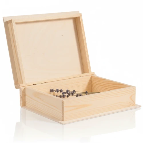 Drewniane pudełko na pamiątki 24 × 19 × 7,5 cm – kasetka z drewna lipowego
