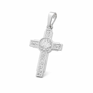  Srebrny krzyżyk z Orłem Białym – patriotyczna zawieszka próby 925 2,0 g