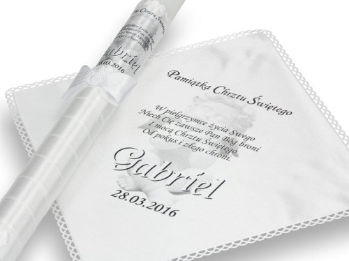 Zestaw na Chrzest z modlitwą i imieniem - duży druk