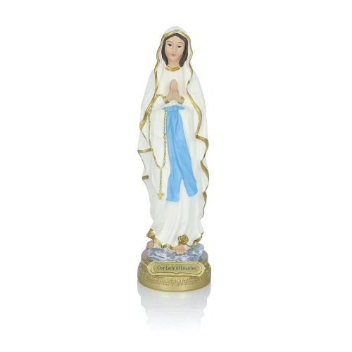 Figurka Matki Bożej z Lourdes wykonana z wysokiej jakości żywicy.