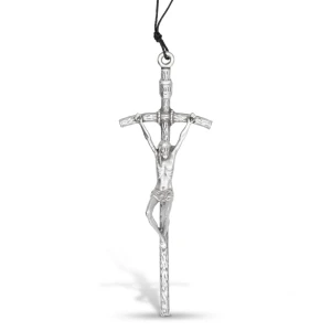 Krzyż Papieski w kolorze srebrnym - 13,5cm