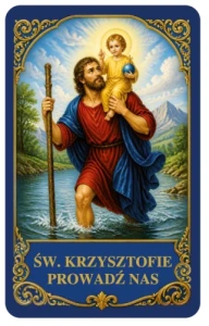 Obrazek Święty "modlitwa w drodze" - Święty Krzysztof 8x5 cm