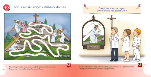 Podręcznik obejmuje kolorowanki, labirynty, naklejki, wycinanki i rymowanki.