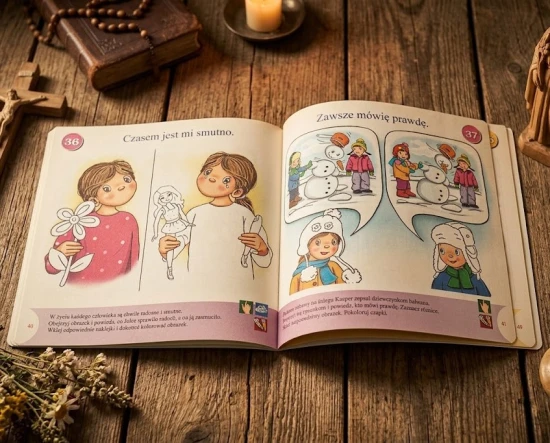 Publikacja zawiera 53 tematy dostosowane do wieku przedszkolnego.