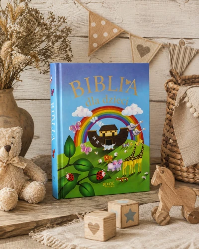 Kolorowe ilustracje Jo Perry pomagają najmłodszym wyobrazić sobie postacie i wydarzenia biblijne.