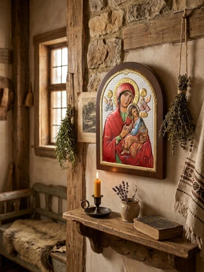 Ikona Matki Bożej Nieustającej Pomocy jest symbolem ufności w opiekę i wstawiennictwo Maryi.