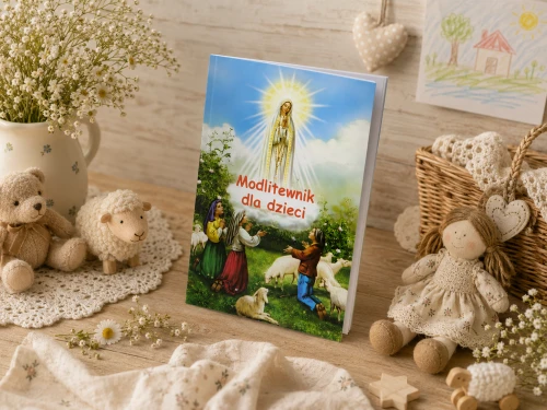Na okładce znajduje się wizerunek Matki Bożej Fatimskiej oraz modlących się dzieci.