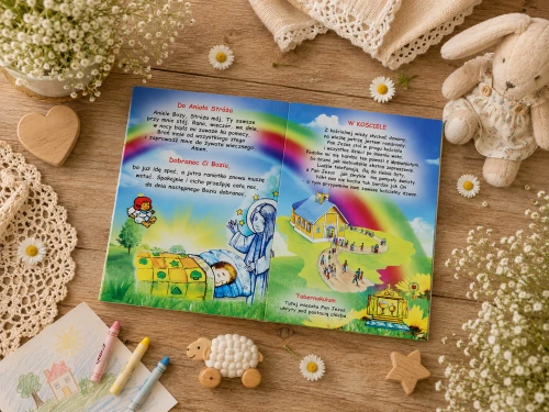Bogate ilustracje nadają publikacji przyjazny charakter i zachęcają dziecko do korzystania z modlitewnika.