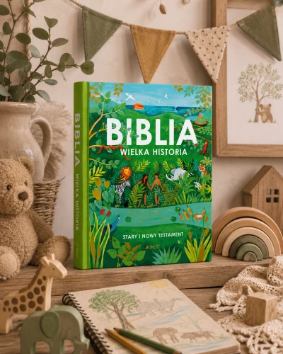 Historie biblijne uzupełniają bogate, kolorowe ilustracje zachęcające młodego czytelnika do poznawania Biblii.