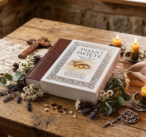 Biblia Domowa Rodzinna – Pamiątka zawarcia sakramentu małżeństwa w etui
