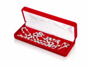 Różaniec srebrny „Łezka” w ETUI – próba 925, min. 13,5 g