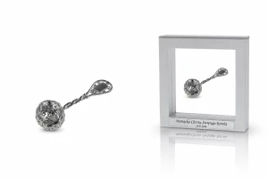 Grzechotka srebrna próba 925 w ramce 3D z personalizowanym grawerem