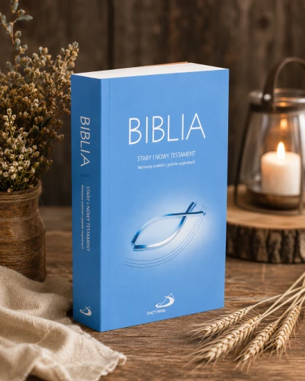 Biblia zawiera pełny tekst Starego i Nowego Testamentu w przekładzie z języków oryginalnych.
