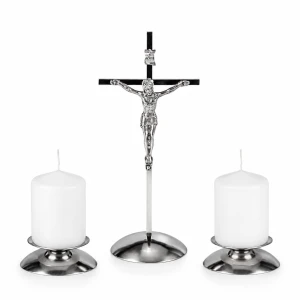 Komplet kolędowy nowoczesny kolorze srebrnym - 16 cm
