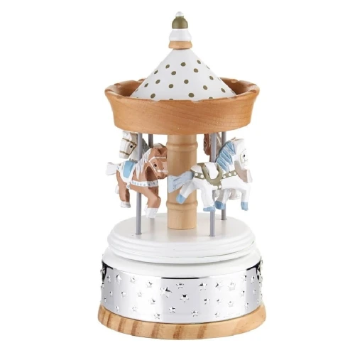 Karuzela z pozytywką drewniana WOOD – pamiątka, upominek - 20 cm