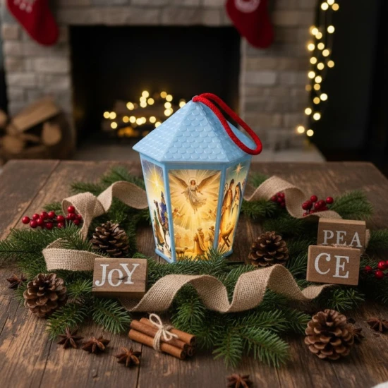 Lampion plastikowy LED na Roraty – niebieski