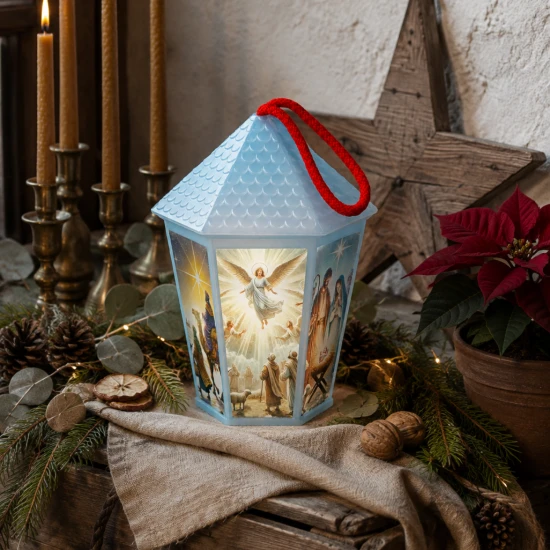 Lampion plastikowy LED na Roraty – niebieski